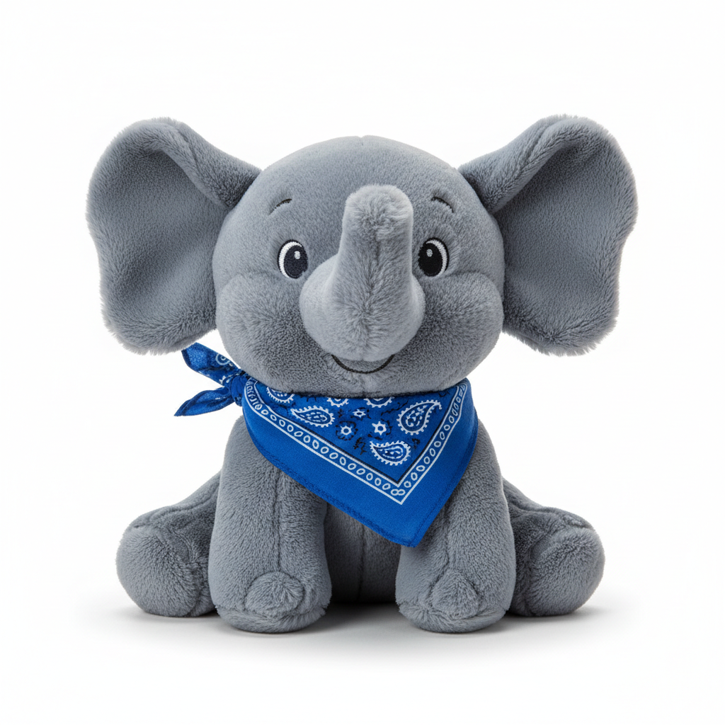 Elephant with Blue Bandana 1